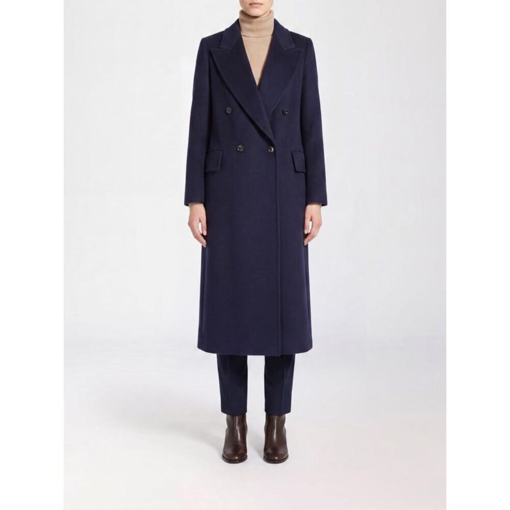 Max Mara Women Double-Breasted Long Coat Max Mara In Virgin Wool And Cashmere